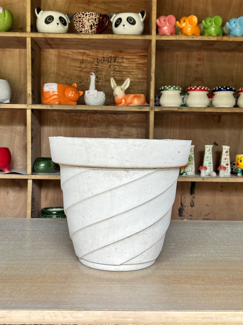 Cement Planter (सफेद सीमेंट प्लांटर) — planter for sale at Janki Vatika plant nursery, Talawali Chanda, Indore