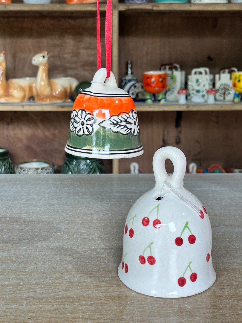 Ceramic Hanging Bell (सेरामिक घंटी) — decor for sale at Janki Vatika plant nursery, Talawali Chanda, Indore